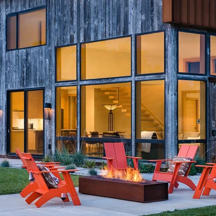 Decorative Modern Design Firepit Outdoor Rectangular Warming Nature Gas Heavy Gauge Square Corten Steel Fire Pit