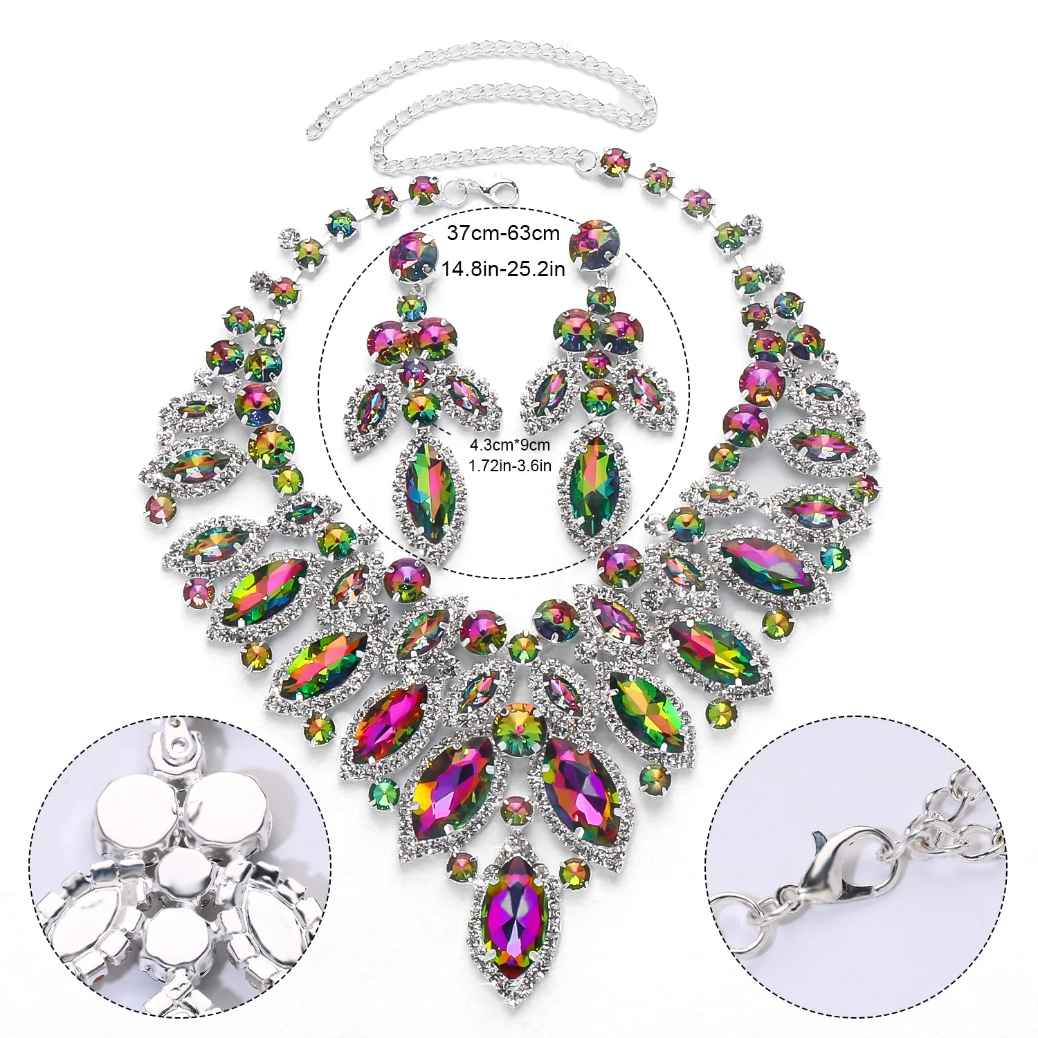 Best Seller 2025 Bridal Rhinestone Necklaces Wedding Jewelry Sets for Women Fashion 5