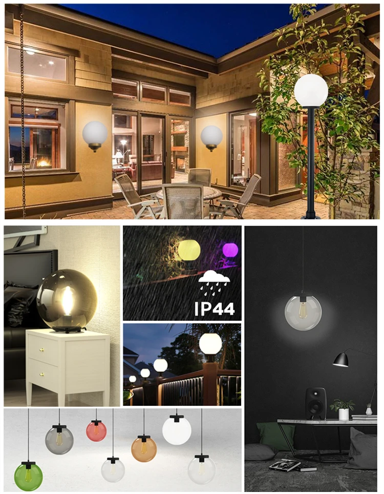 10 Inch 250mm Plastic Sphere Outdoor Garden Round Ball Lamp