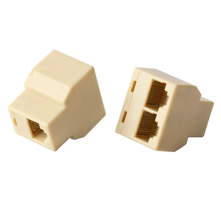 RJ11 Network Connector 1to2 2 Way Splitter Adapter 6P4C LAN Telephone Rj11 Socket
