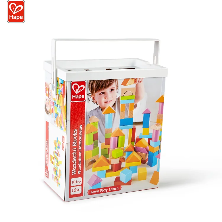 HAPE Natural and Color Maple Blocks - Set of 100