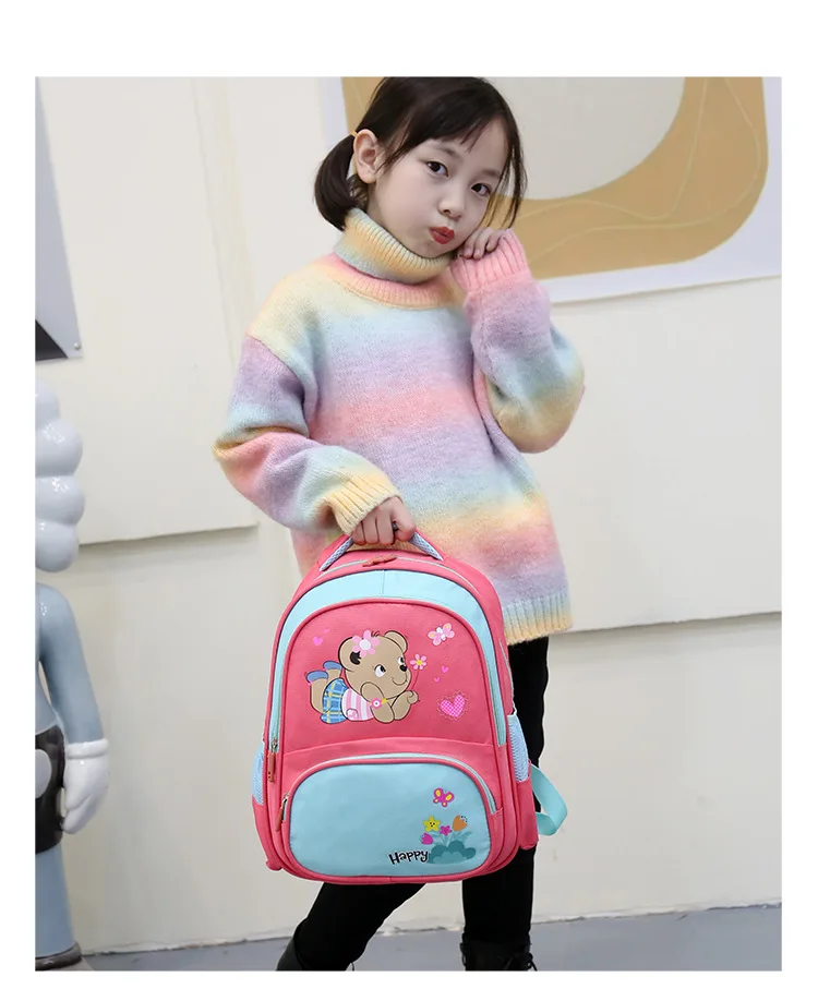 Children's Backpack Kindergarten Cartoon Cute Light Schoolbag Reflective Strip Safety Kids Bag Soft Waterproof Baby Bag