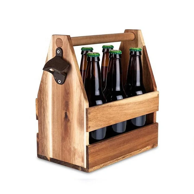 Cheap Wooden Beer Caddy Handcrafted Bottle Carrier With Opener Holds 6  Slots Soda Beer - Buy Wooden Beer Carrier,6 Pack Beer Bottle Carrier,Wine  Bottle Caddy Product on Alibaba.com