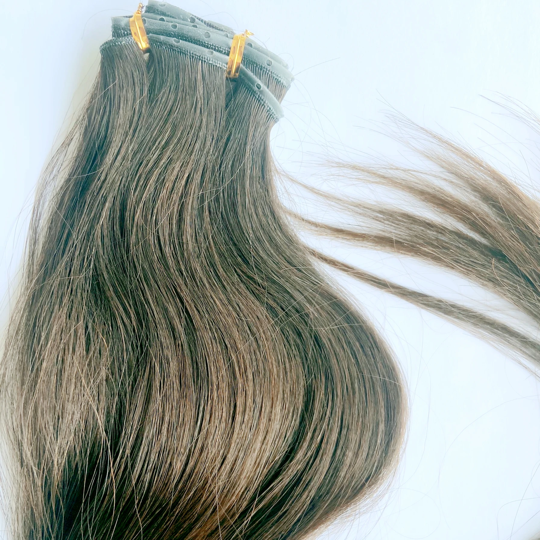 Nature Brown Color Double Layer Genius Weft Hair Extensions Twin Tab Extensions Weft with Hole