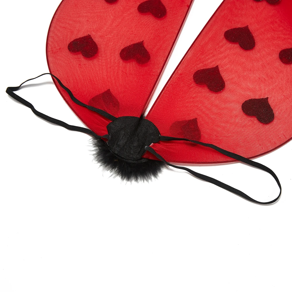 2021 Wholesale Halloween Heart ladybird Wing and headband tutu skirt set  Ladybug Tutu Skirt for Girl party festival