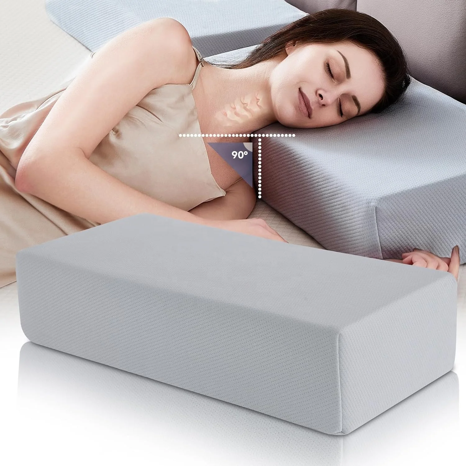 Customized Fabric Slow Rebound Memory Foam Cube Pillow with Washable Cover