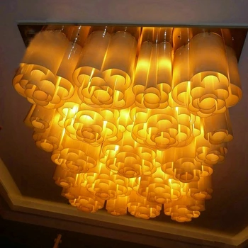 Modern light luxury design art creative villa hotel decorative fancy rectangular ceiling light