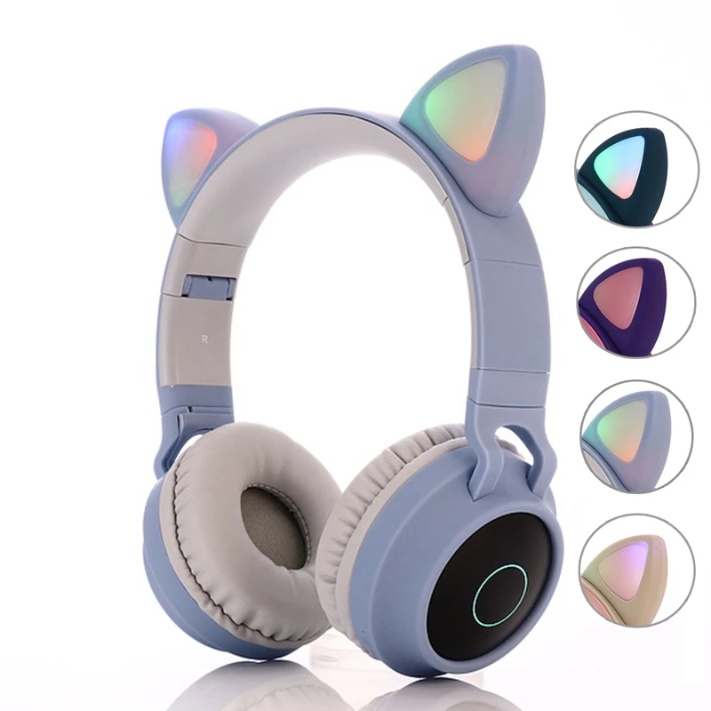 BT028C Get Free Product Sample Blueto Others Cute Cat Ear Wireless Music Voice Headset New Fashion Style Foldable Headphone