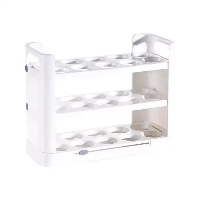 Factory Wholesale Refrigerator Kitchen Folding 3 Tier Egg Storage Rack Organizer Holder Plastic Egg Storage Box