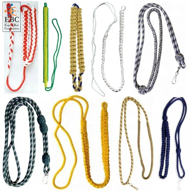 Oem Ceremonial Use Uniform Lanyards And Whistle Cord Made Of Golden ...