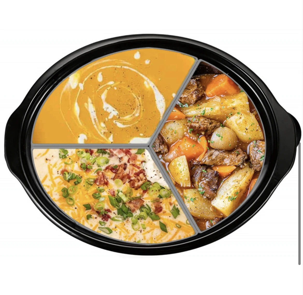 Crockpockets Slow Cooker Divider Dishwasher Safe Silicone Insert