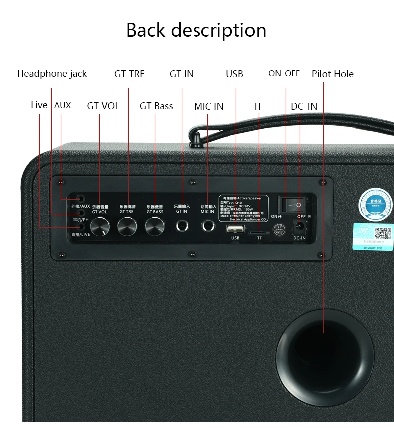 Qiilu Haut-parleur d'enseignement de voix forte rechargeable