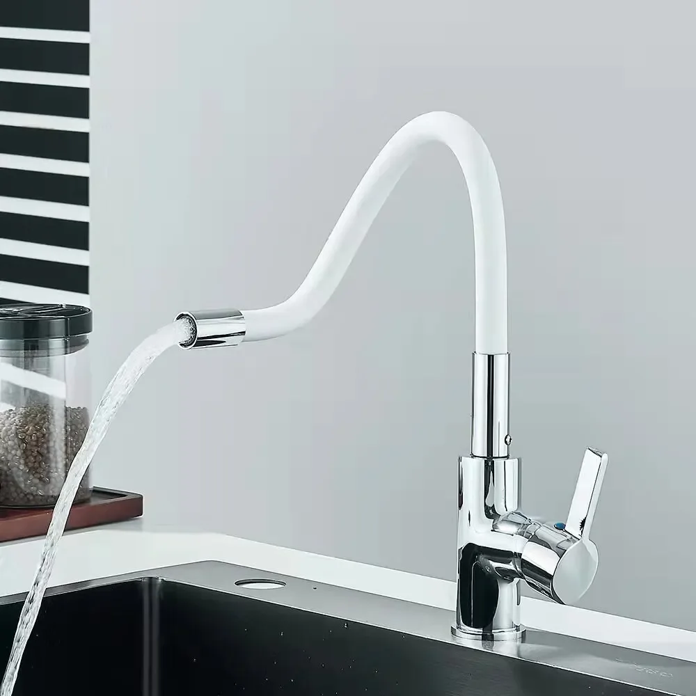 Rubinetto Singolo Per Lavello Da Cucina Con Acqua Fredda Girevole A 360 Aeratore Girevole Flessibile Per Acqua Fredda Pieghevole Con Spruzzator 96423935 - Foto 5