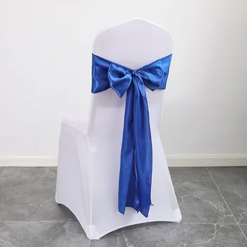 Satin Chair Sashes for Weddings Banquets Hotel Events-Universal Spandex Chair Cover Tiebacks Elegant Reception Party Decorations