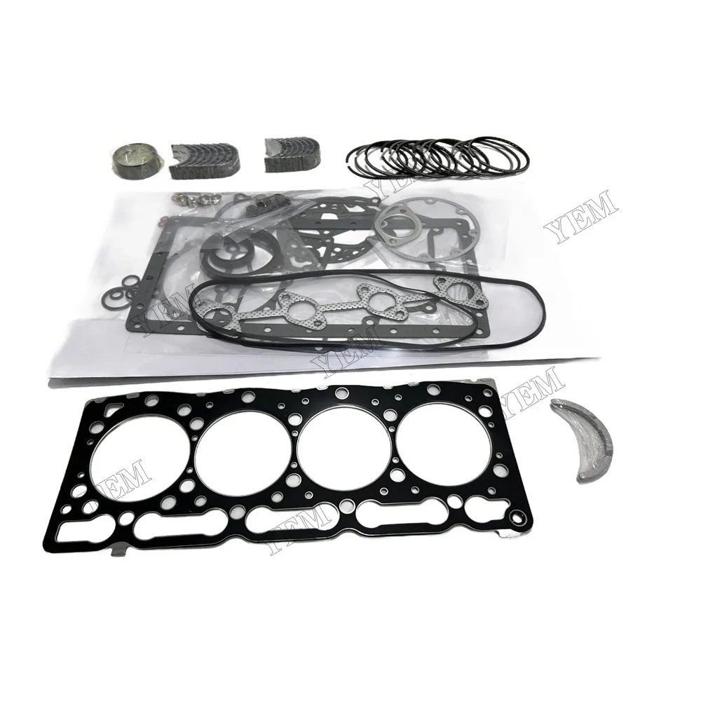 V1505 Overhaul Re-Ring Kit for Kubota V1505-IDI-T V1505-E2B V1505-E3B Engine Piston Ring&Main/Con Rod Bearing&Full Gasket Kit