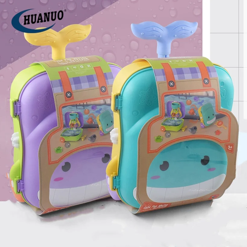 Kids Game Summer Bathing Fun Playing Water Bathroom Whale Toys Set Game 10 Pcs Bath Toys