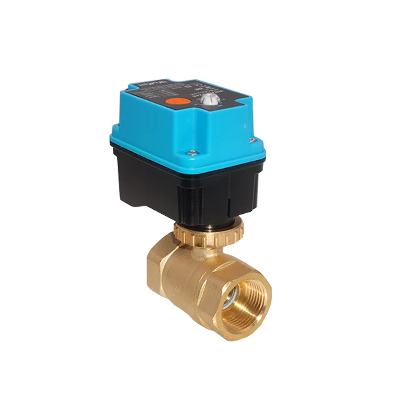 Winvall 0-10V 4-20mA Modulating Electric Actuator 8s Control 2 Way Brass Valve IP67 Motorized Actuated Forged Ball Valve