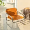 Sedia Baron - arancione - pelle a sella - acciaio inossidabile