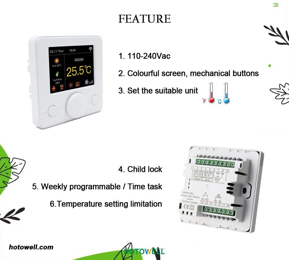 mechanical honeywell hotel room temperature thermostat