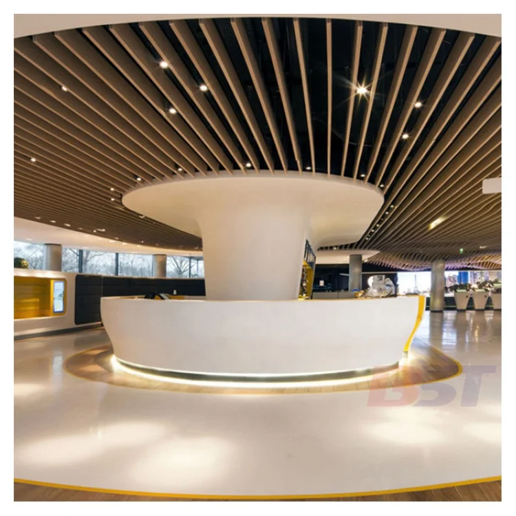 Модный стиль Corian 5 звезд полукруглая стойка регистрации для отеля современный дизайн сервисный счетчик