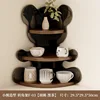 Bear-shaped Corner Stand F-03 [Walnut - Black Tea]