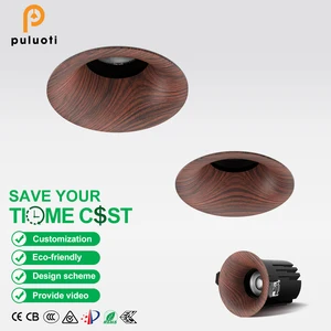 Cut Out 75MM 15W Recessed Aluminum LED Spotlight Walnut Brown Ra>97 Vintage Style Indoor Downlight with 10-Year Warranty
