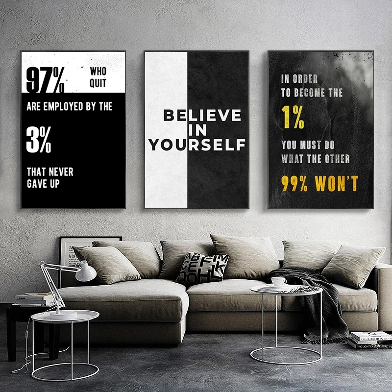 Black White Success Inspirational Canvas Painting Motivational Quote  Posters And Prints Wall Pictures For Living Room Home Decor - Buy Canvas  Painting,Wall Art,Home Decoration Product on 