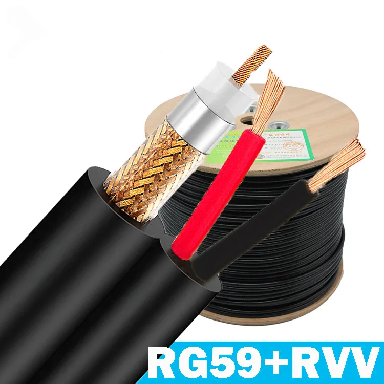 RG59 2C CABLE RG58 3C 2V 5C2V RJ59 COAXIAL CABLE WITH POWER SIAMESE CCTV CABLE ROHS CE ETL EURO