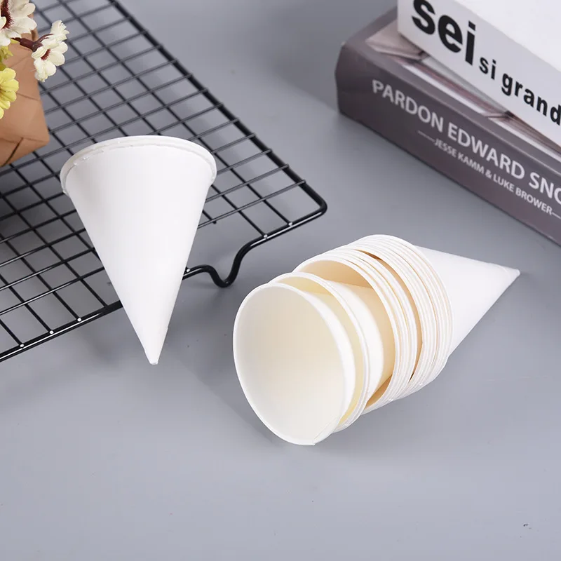 Airport 6 oz 130ml Tapered Paper Cup Disposable Cone bottom for Direct Drinking Conical Paper Cup manufacture