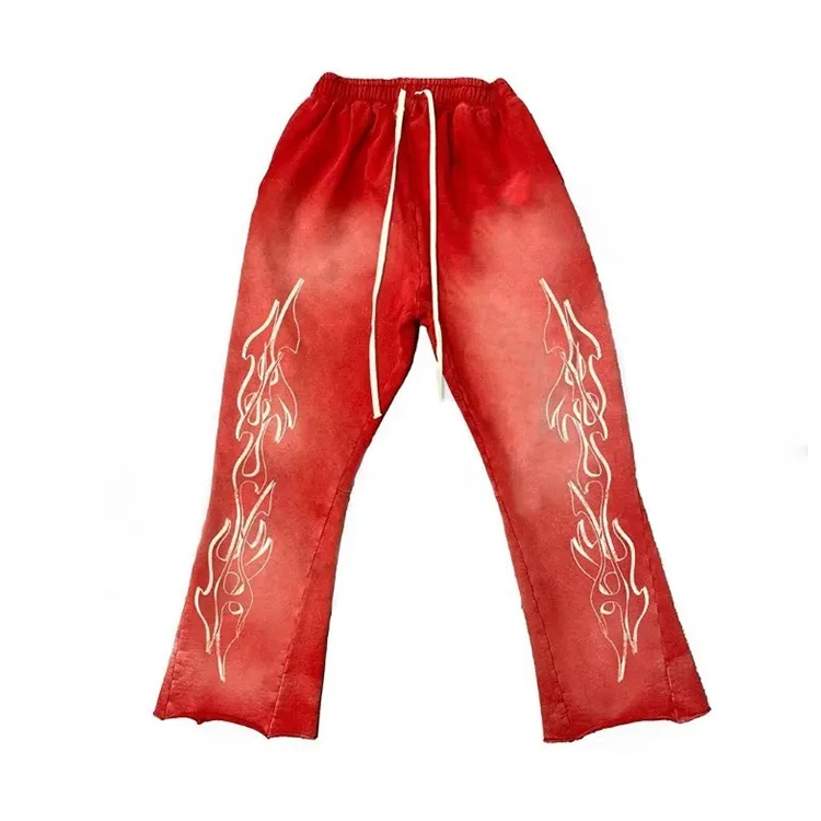 ★OY★VINTAGE WASHED SWEAT PANTS-DEEP RED★正規品/直送料込 Shop Custom Men's Flare Jogger Sweatpants with Drawstrings