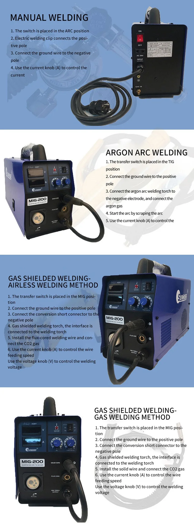 3 in 1 MIG MAG TIG Inverter Welder IGBT 200Amp Combo Welding Machine Spot Welder 200A
