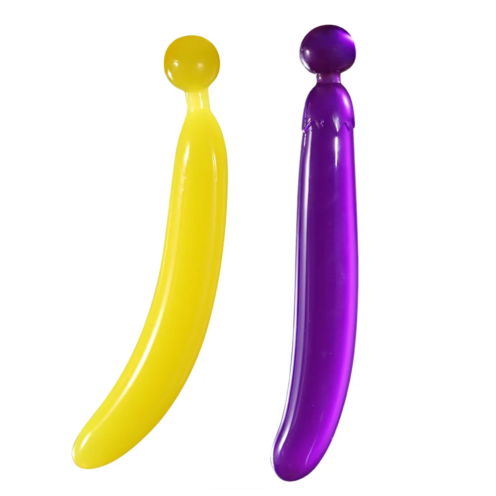 Lustige Kristall-TPE-Frucht- und Gemse-Dildos fr Frauen   Masturbations-Sexspielzeug: Banane, Gurke, Aubergine, Luffa, Karotte   Sexspielzeug fr Frauen
