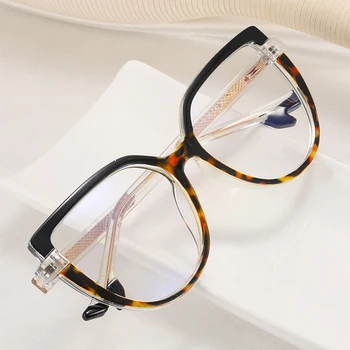 Custom Logo Fashion Anti Blue Light Blocking Cat-eye Glasses Optical Spectacle Eyeglasses Frames for Women