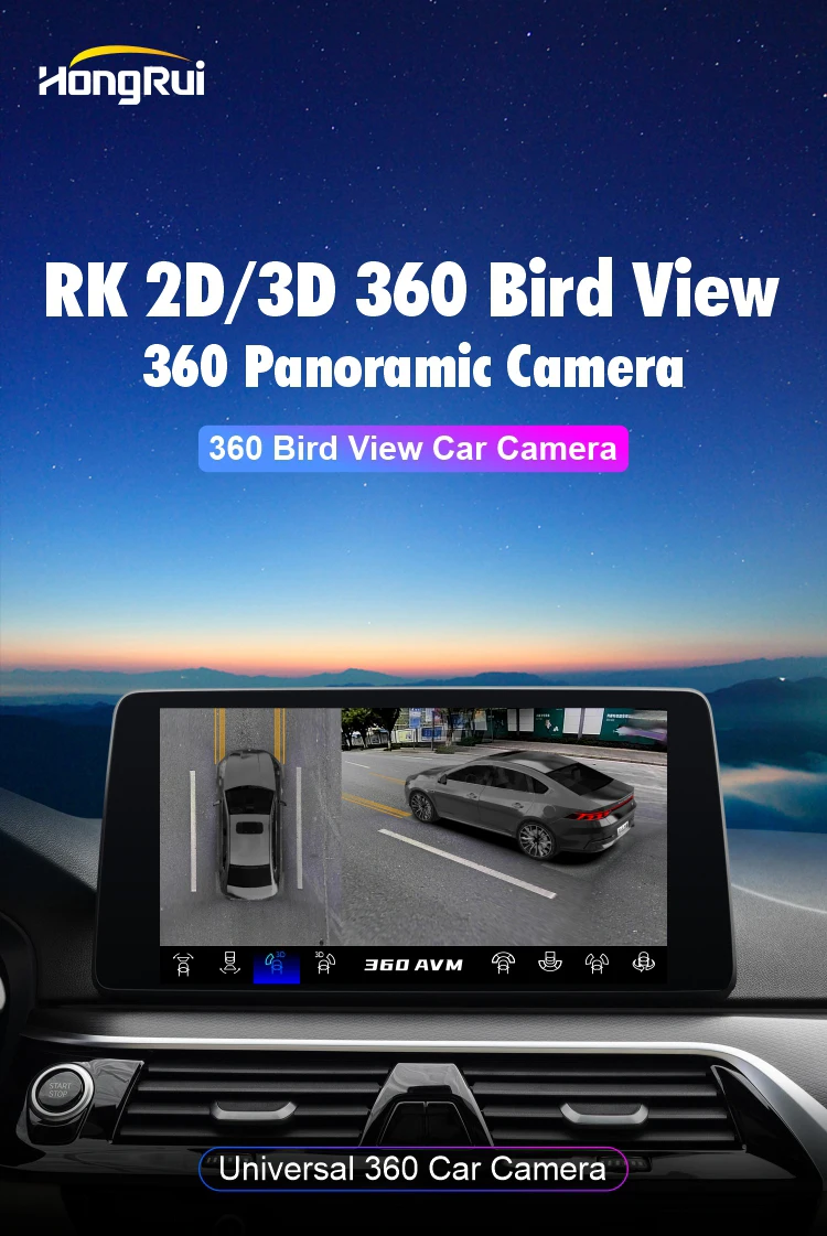 3D 360 Panoramic Car Camera 2D/3D Bird's-eye AHD Car Camera 1080P ...
