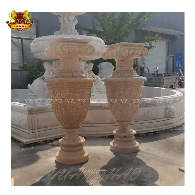 High Modern Western Simple Structure Large Stone Garden Pots High Flower Pot Stand for Outdoor Home Use