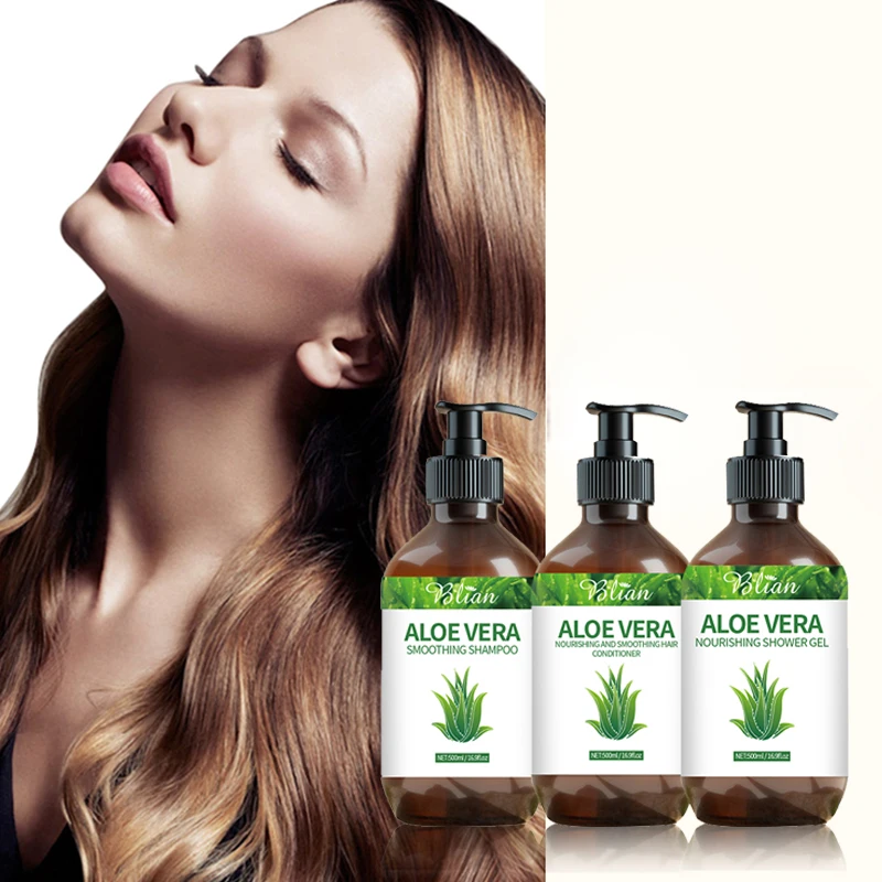 Натуральный экстракт алоэ вера, средства для ухода за волосами, очищающий шампунь для кожи головы, сглаживающий Кондиционер для волос, увлажняющий гель для душа для кожи