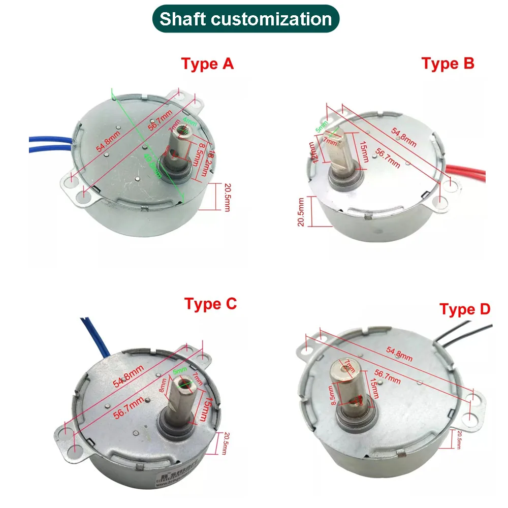 TYC-50 TYC50 49TYZ 49TYJ TY49 TY 50 50KTYZ 50TYZ 5V 6V 12V 24V Synchron Fan Swing Microwave Oven Small AC Gear Synchronous Motor