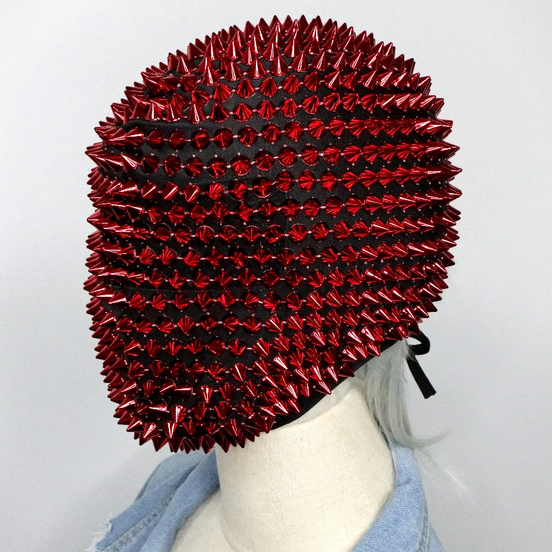 Red Full Face Spike Mask - Halloween & Party Fashion