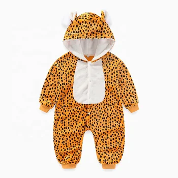 Baby clothes Autumn and winter baby onesie Flannel animal leopard crawler newborn husky children's pajamas