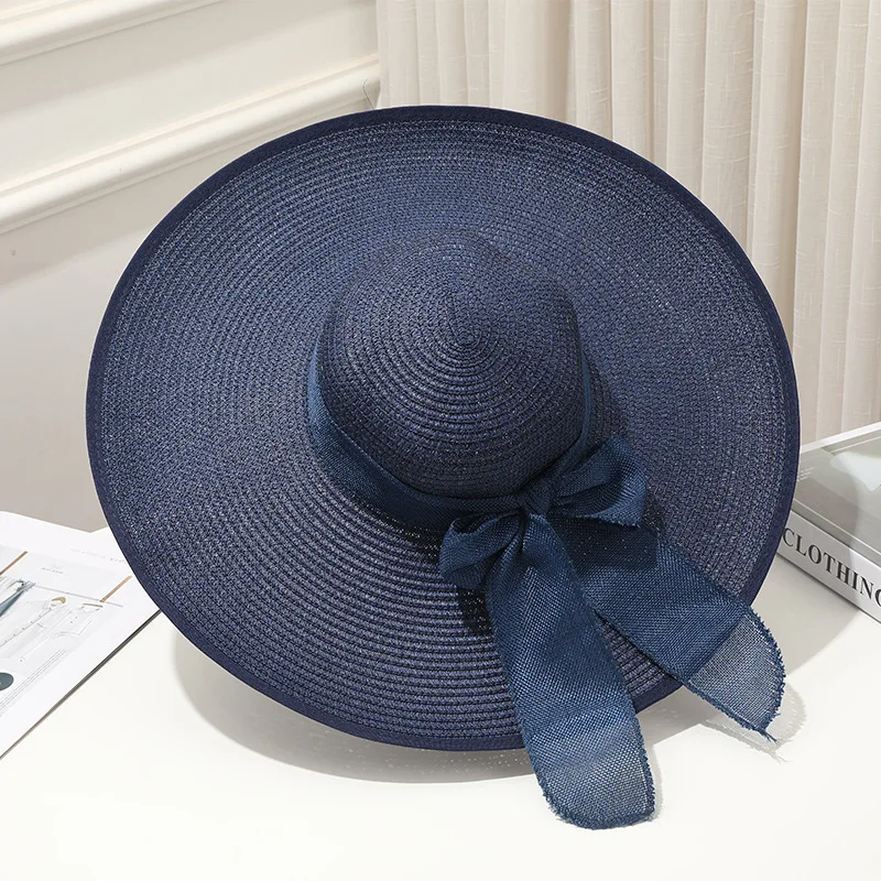Foldable Roll up Cap - HZM-22021 Women Wide Brim Straw Hat display picture 1
