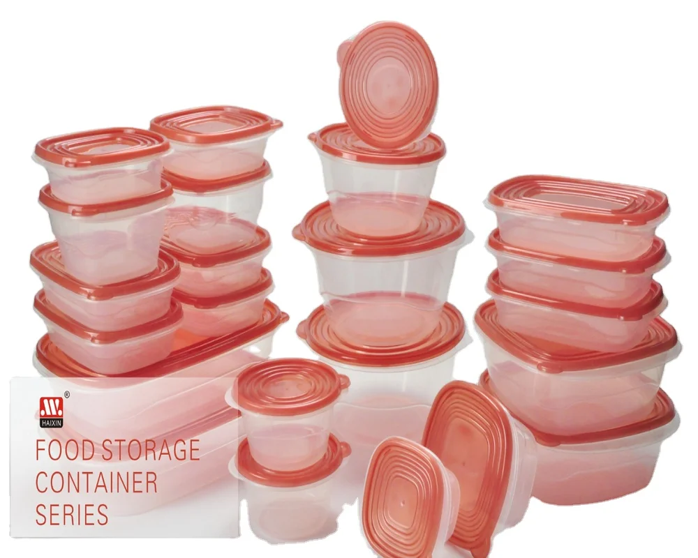 HAIXIN 0.5L 0.76L 1.4L Hot Sale Customized Round Fruit Meal Clear Airtight Kitchen Plastic Round Food Storage Containers Set