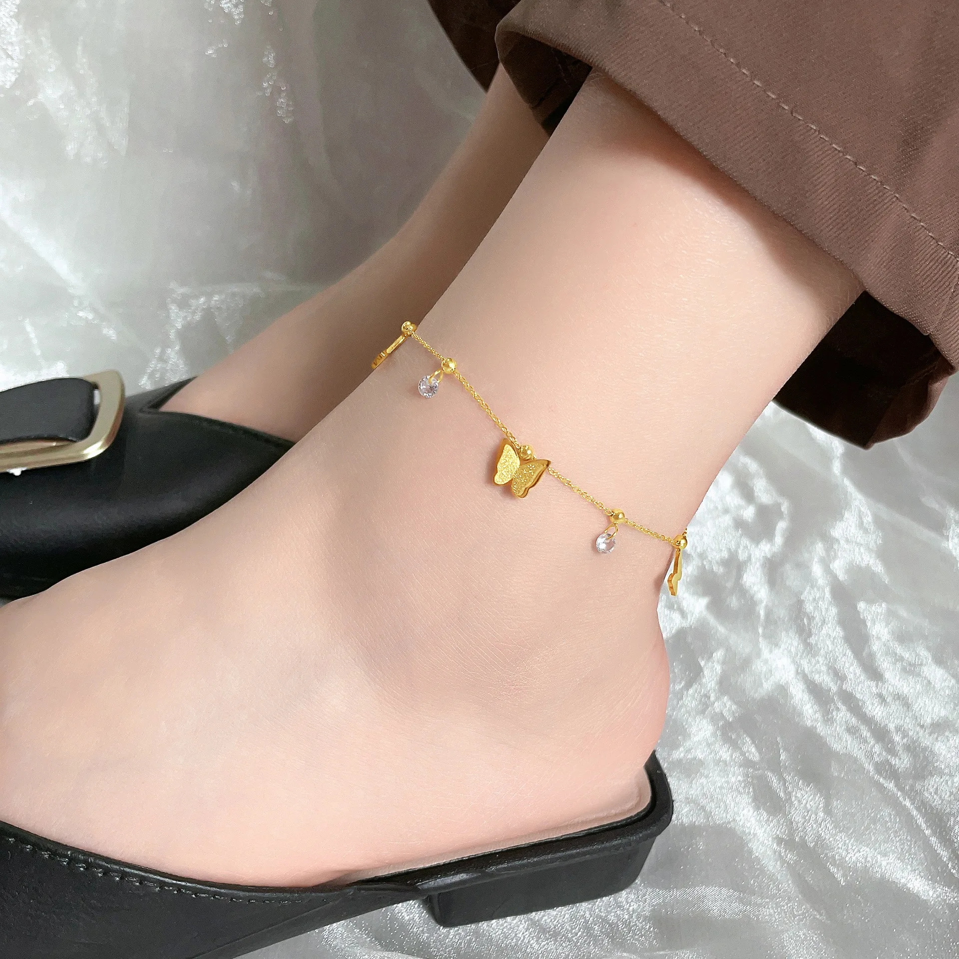 Wholesale Fashion Jewelry Anklet Stainless Steel Zircon Diamond Anklet for  Women Fashion Anklet Bracelet 18K Gold Jewelry