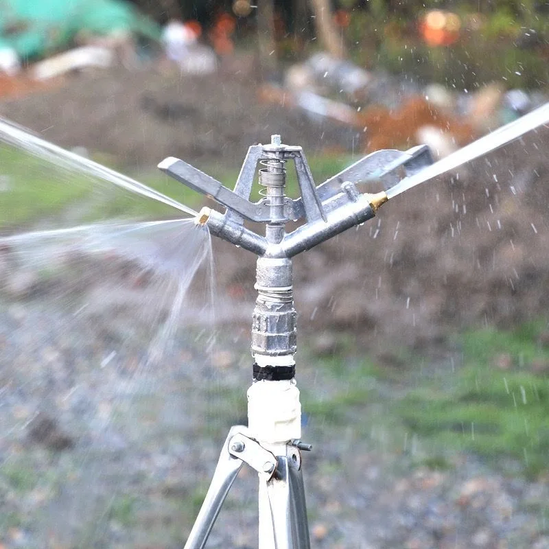 Automatic 360 Degree Rotating 3/4 Lawn Sprinkler Head Garden Irrigation System Water Sprinkler Metal Construction Farm Farmland