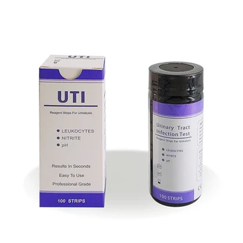 Caped Professional Factory  Urinalysis testing Leukocytes Nitrite PH Urine Test Strips UTI OEM