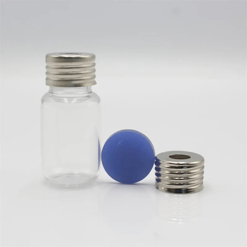 High end glass hplc sample rubber bottle custom color liquid vials injection bottle vial