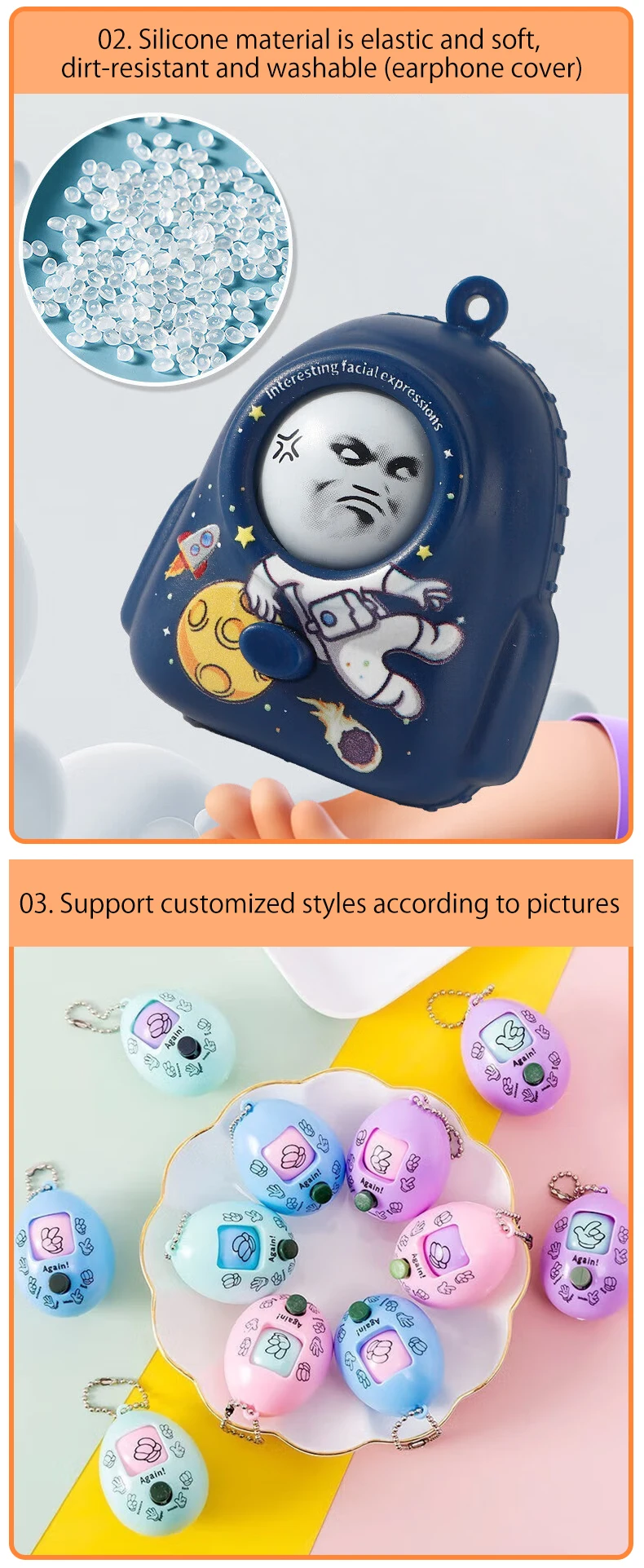 product customizable face changing plastic cartoon toy doll ornaments can switch five funny faces personalized toy customization868-62