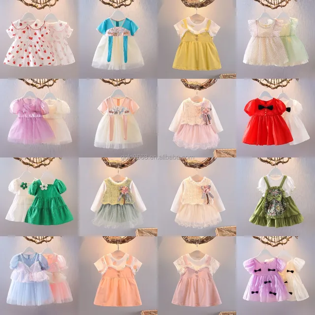 Children's clothing 1-14 year old baby clothing formal party princess dress lace girl's dress in stock