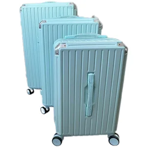 custom logo Three-Piece Neoprene Suitcase 20/24/28 Inch Password Universal Wheel Expandable Travel Trolley Case USB Interface