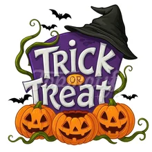 Spooky Season Halloween Iron-On Heat Transfers Waterproof Trick or Treat Garment Decoration Discount Cheap Price for DTF Print