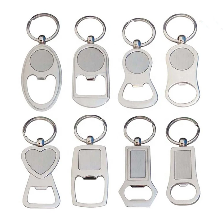 Keychain Laser Engraved Qr Code Round Plain Stainless Steel Epoxy Key Holder Sublimation Metal Custom Key Chain Keychain